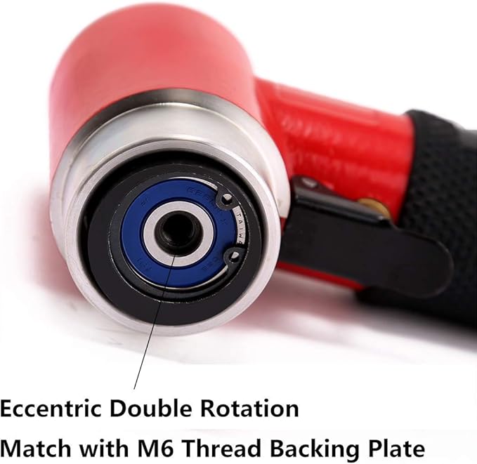 Valianto 2" 3" Mini Air Sander, Pneumatic Sander Random Orbital Eccentric Dual Action Polisher with M6 Thread Plate (2" and 3"),- Adjustable Airflow Valve - US Connector
