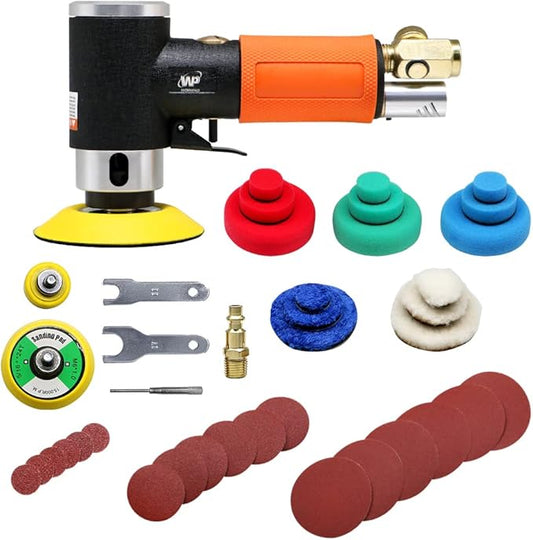 Mini Air Sander, Random Orbital Air Sander, Mini Pneumatic Sander for Auto Body Work