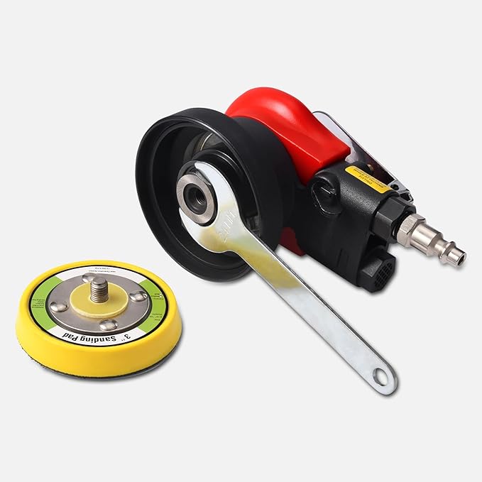 3inch Random Orbital Sander – Pneumatic Palm Sander For Wood, Composites, Metal