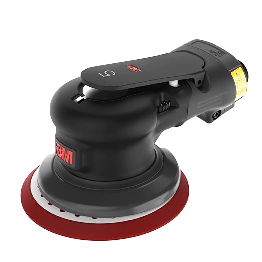 3M Random Orbital Sander, Xtract Pneumatic 88947, 5 in, Self-Generated Vacuum, 5/16 in Orbit, Ergonomic and Lightweight ROS, 209W Motor, Dust Extraction