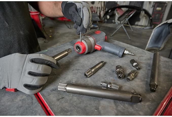Ingersoll Rand 2236QPTIMAX DXS2 1/2" Air Impact Wrench, Quiet, 1500 ft-lb Torque, Titanium Hammercase, Pin Retainer, Pistol, Interchangeable Anvil, Multi-functional Tool