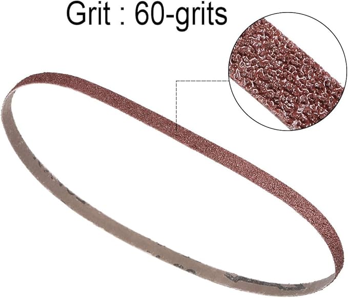 10 Pack 3/8 x 21 inch Sanding Belts 60 Grit Sanding Paper, Aluminum Oxide Abrasive Sander Belts for Metal Grinding Woodworking