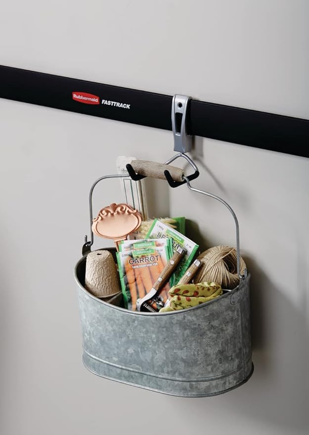 Rubbermaid FastTrack Cord Hook, Garage Organization and Storage, Heavy Duty, Storage for Coolers/Cords/Ropes/Hoses