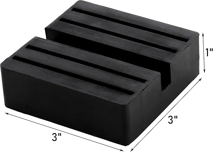 Yesland 6 Pack Universal Floor Jack Rubber Pad - Square Slotted Frame Jack Pad Adapter Black Anti-Slip Rail Pinch Weld Adapter for Car Lift, 3 Inch