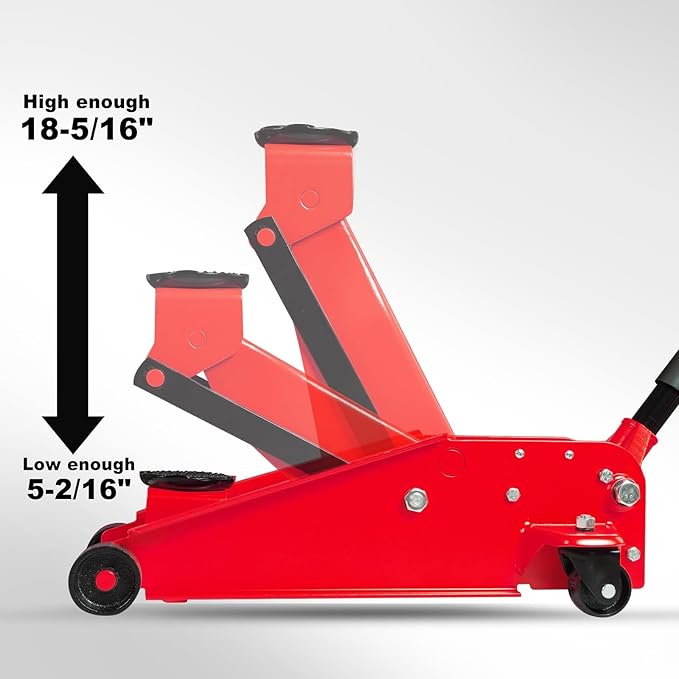 BIG RED Torin Hydraulic Floor Jack: Ultra-Lightweight with Dual Pump Quick Lift, Heavy Duty Steel, Convenient for Daily Use, 3 Ton (6,000 lbs Capacity)
