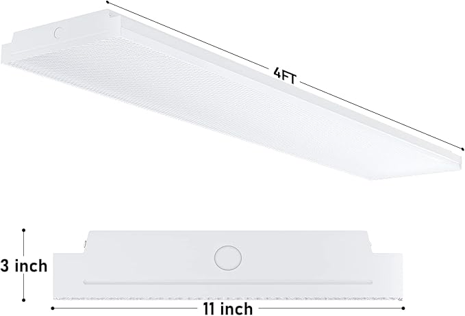 AntLux 72W LED Wraparound Light 4FT LED Office Lights Ceiling, 8600 Lumens, 4000K Neutral White, 4 Foot Flush Mount Wrap Lighting Fixture for Garage Workshop, Fluorescent Light Replacement