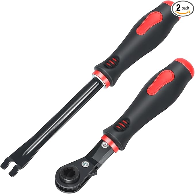 Automatic Slack Adjuster Tools, 5/16" Brake Adjustment Tool Ratcheting Wrench Air Brake System Adjustment Wrench Tools Set for Semi Truck Big Truck Trailers(2-Piece)