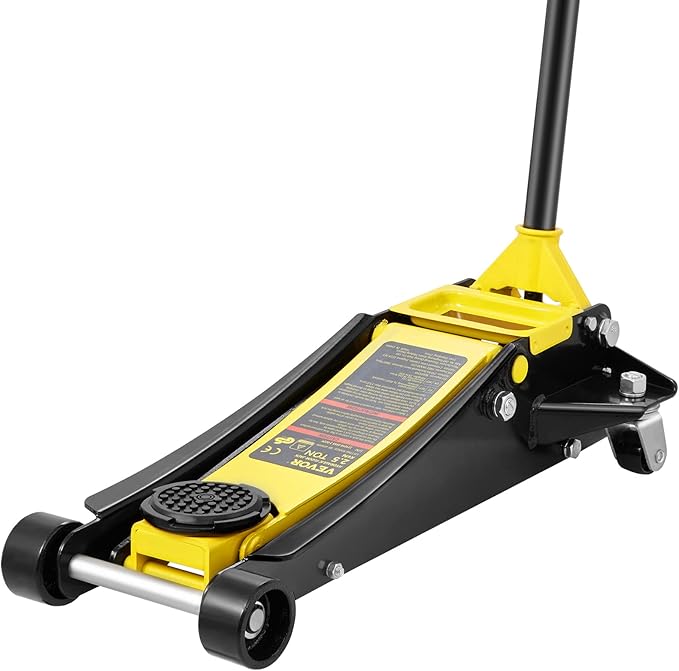 VEVOR 2.5 Ton Low Profile, Heavy-Duty Steel Racing Floor Jack with Dual Pistons Quick Lift Pump, Lifting Range 3.64"-19.49"
