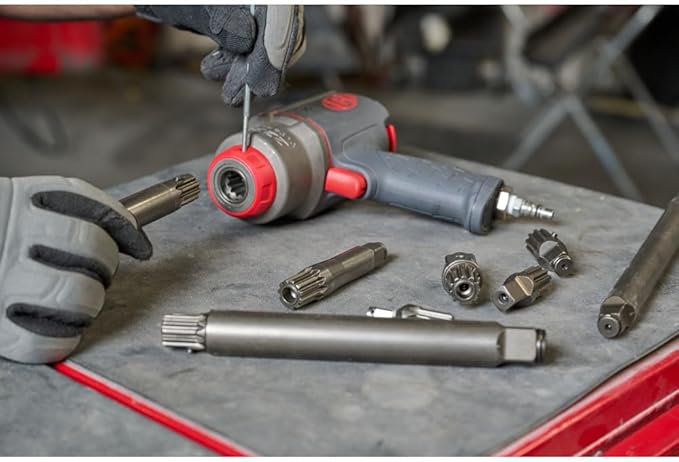 Ingersoll Rand 2236QPTIMAX DXS2 1/2" Air Impact Wrench, Quiet, 1500 ft-lb Torque, Titanium Hammercase, Pin Retainer, Pistol, Interchangeable Anvil, Multi-functional Tool