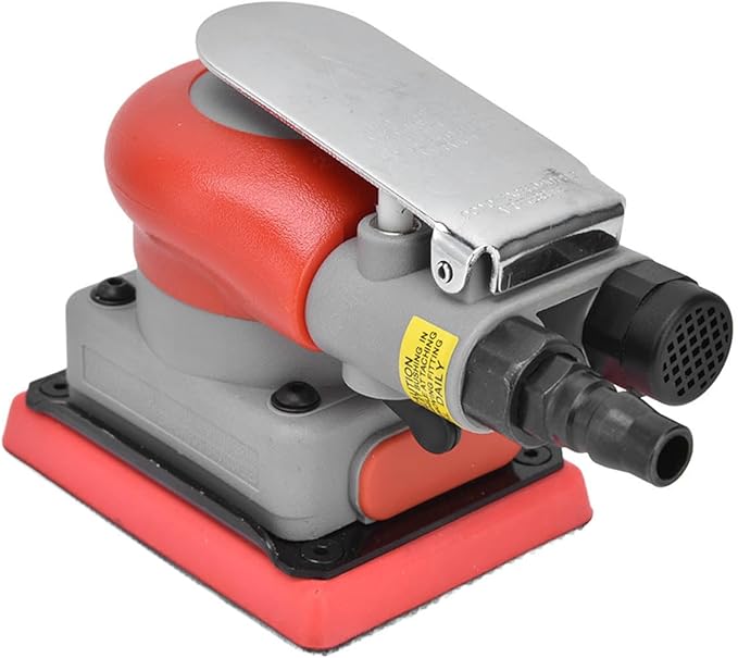 Pneumatic Sander Air Orbital Sander, Solid Alloy Steel Air Squares Sanding Machine 3 * 4 In 10000rpm Pneumatic Sander, Sanding Grinding Polishing Sander for Wood Metal Car Beauty