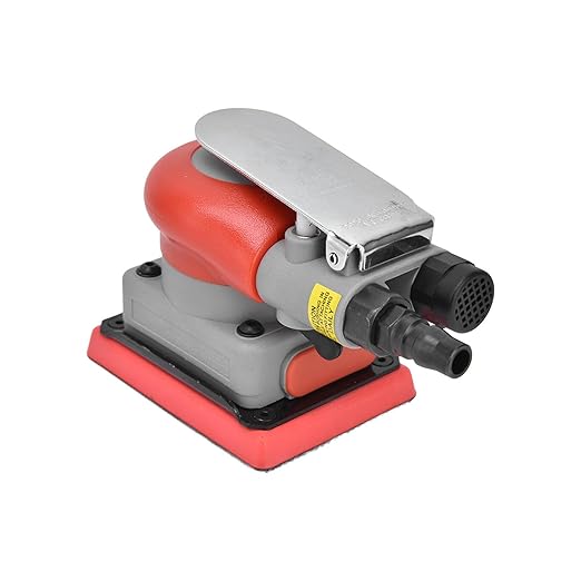 Pneumatic Sander, Alloy Steel Air Sanding Machine, Air Orbital Sander Wood Sandpaper Machines for Wood, Composites, Metal, Car Beauty,10000rpm 75x100mm