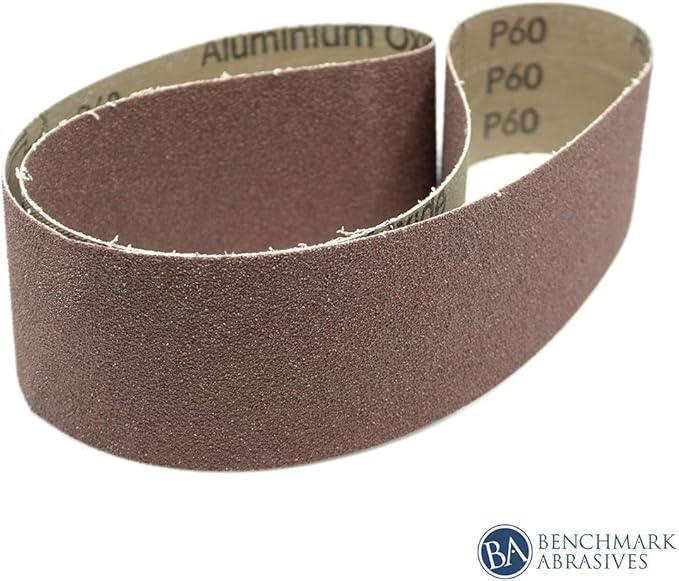 Benchmark Abrasives 2" x 36" Aluminum Oxide Sanding Belts for Grinding Deburring Polishing Rust Removal on Metal, Stainless Steel, and Carbon Steel, Use with Belt Disc Sander (6 Pack) - (120 Grit)