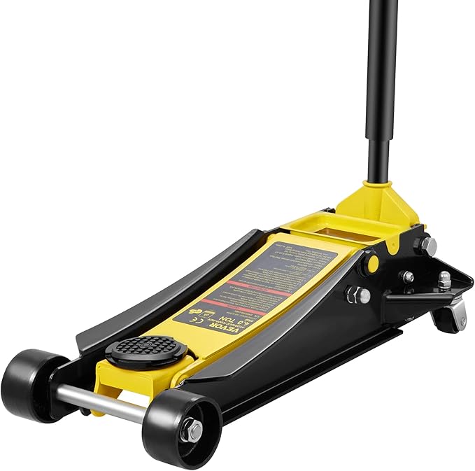 VEVOR 4 Ton Low Profile, Heavy-Duty Steel Racing Floor Jack with Dual Pistons Quick Lift Pump, Lifting Range 3.94"-20.98"