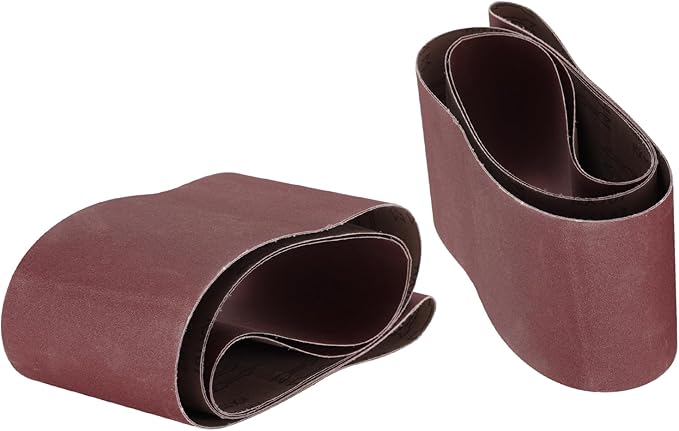 uxcell 2pcs 6" x 89" Sanding Belts 150 Grits Aluminum Oxide Abrasive Belt Sander Paper Sanding Papers for Metal Wood Grinding Polishing, Reddish Brown