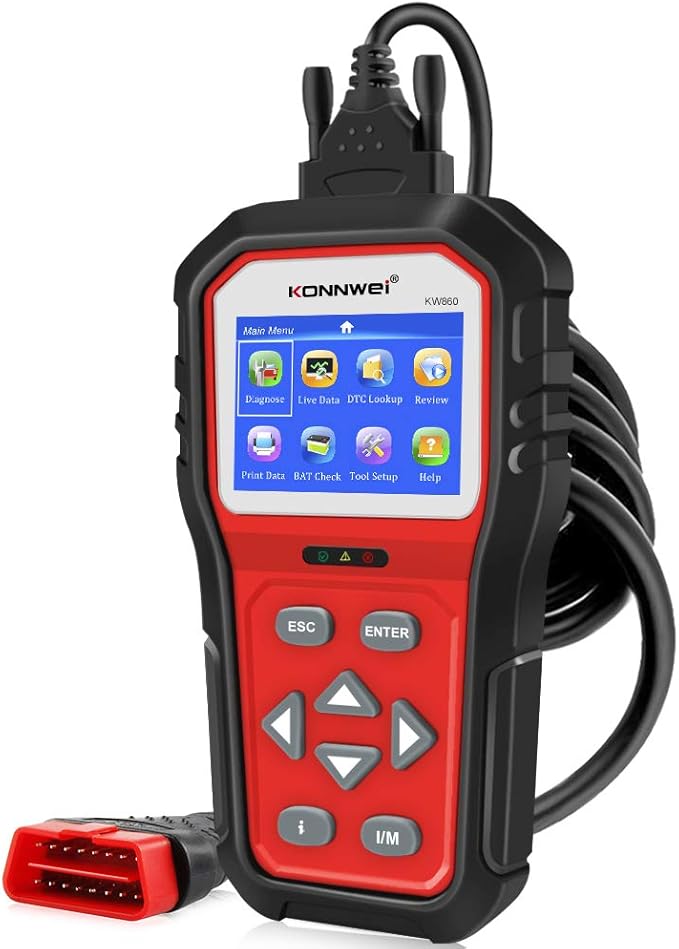 KONNWEI KW860 OBD2 Scanner Car Code Reader Diagnostic Scan Tool with Enhanced Live Data Stream and Upgraded Graphing Battery Status Check Function