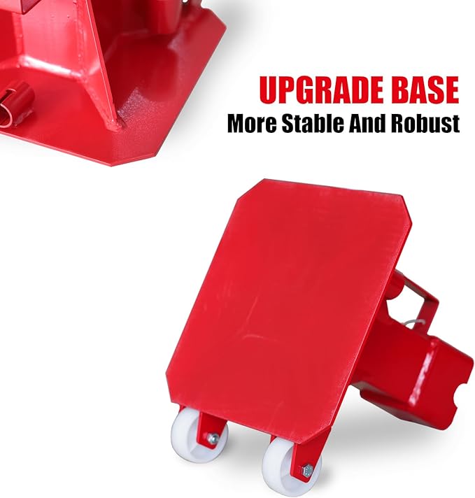 BIG RED ATZ220006P Torin Heavy Duty Jack Stands: Pin Style Jack Stand with 2 Casters and Handle, Easily Portable Car Stand for Car SUV, Truck and Pick Up, 22 Ton (44,000 lb) Capacity, Red