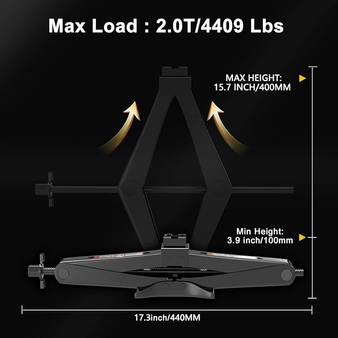 IMAYCC Scissor Jack for Car - 2 Ton (4409 lbs) Car Jack Kit,Quick Lifting Tire Changing Kit,Car Tire Jack for Auto/SUV/MPV (2 Ton)