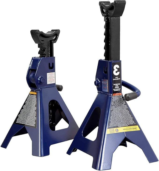 TCE AT43202U-1 Torin Steel Jack Stands: 3 Ton (6,000 lb.) Capacity, Blue, 1 Pair