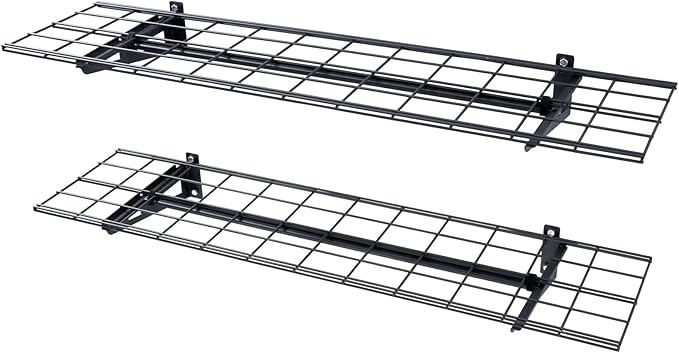 VEVOR Garage Shelving Wall Mounted, 1 x 4 ft Heavy Duty Garage Wall Shelves, 400 lbs Load Capacity Garage Storage Rack Floating Shelves, 2 Pack, Suitable for Shop, Shed, Garage Storage