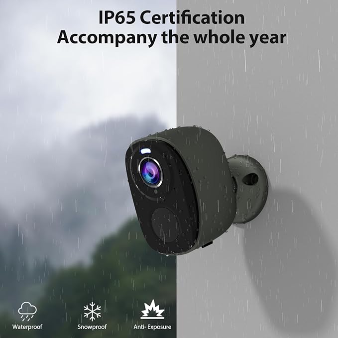 Rraycom 2pc Solar Security Cameras Wireless Outdoor, 2K Battery Powered Cameras for Home Security, WiFi Camera with Solar Panel, Color Night Vision, AI Motion Detection, 2 Way Audio, IP65, SD/Cloud G