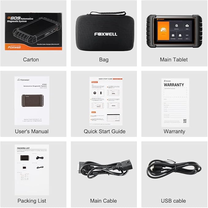 FOXWELL Scanner NT809 Bidirectional Scan Tool, All System Scanner for Car with 30+ Services, ABS/Oil Reset/Injector Coding/Throttle Relearn, OBD2 Scanner Diagnostic Tool with 3 Year Update