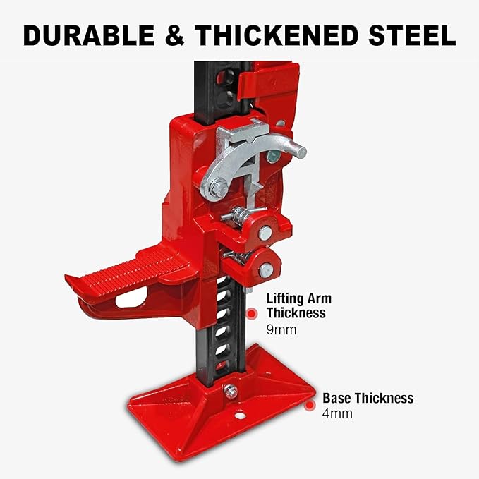 BIG RED Torin 60" Ratcheting Off Road Utility Farm Jack, 3 Ton (6,000 lb) Capacity, Red