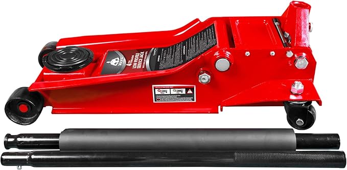 4 Ton Floor Jack Hydraulic Low Profile Floor Jack with Dual Piston Quick Lift Pump, 4 Ton (8,800 lbs) Capacity, Red