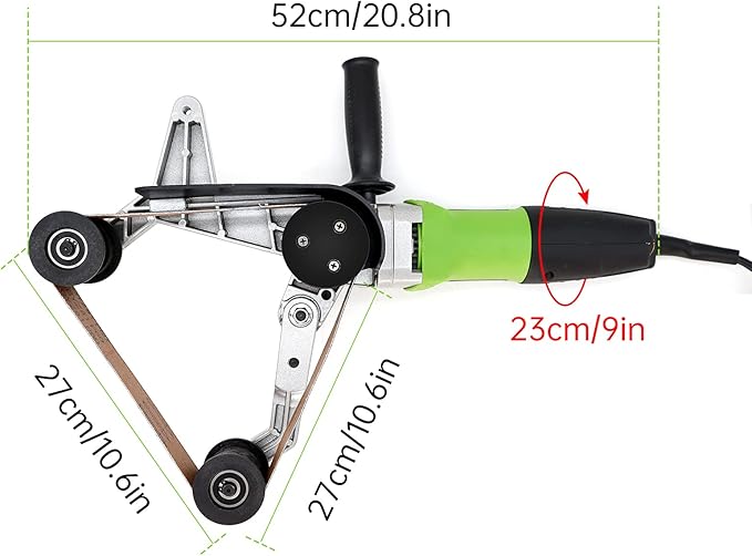 VICSES 110V 800W Pipe Tube Polisher Stainless Round Sander 360° Rotation and 6 Speeds Adjustable with Alumina Oxide Sanding Grinding and Polishing
