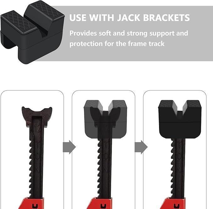 3 Ton Car Jack Stand Pads,Slotted Rubber Pinch Weld Jack Adapter for Protecting Car Chassis,Universal Car Accessories Car Jack Pad for Most Car,Truck,SUV,RV,Van (4PCS)