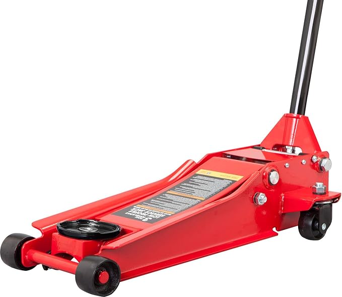 BIG RED ATZ830026XR Torin Hydraulic Ultra Low Profile Heavy Duty Steel Service/Floor Jack with Dual Piston Quick Lift Pump, 3 Ton (6,000 lb) Capacity, Red