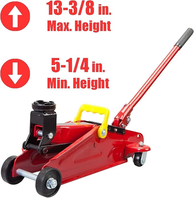 BIG RED T82002-BR Torin Hydraulic Trolley Service/Floor Jack, 2 Ton (4,000 lb) Capacity, Red