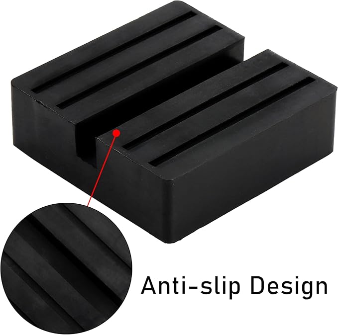 Yesland 6 Pack Universal Floor Jack Rubber Pad - Square Slotted Frame Jack Pad Adapter Black Anti-Slip Rail Pinch Weld Adapter for Car Lift, 3 Inch