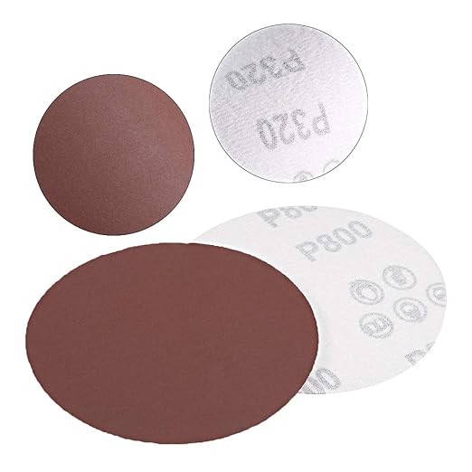 uxcell 25Pcs 4 Inch Hook and Loop Sanding Disc 800 Grits Flocking Sandpaper for Random Orbit Sander Brown