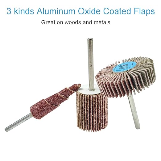 30 PCS Abrasive Flap Wheel Sander, 80 Grit 1/8" Shank Diameter Cone Shape Abrasive Sandpaper Flap Sanding Wheel Grinding Head Rotary Tool for Grinding and Polishing