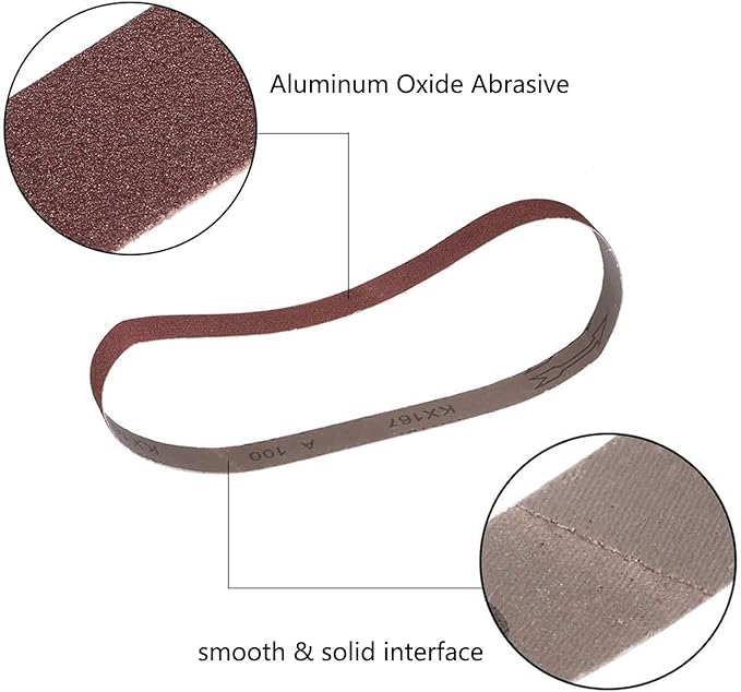 5 Pack 1 x 30 inch Sanding Belts 100 Grit Sanding Paper, Aluminum Oxide Abrasive Sander Belts for Metal Grinding Woodworking