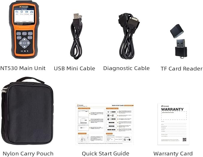 FOXWELL NT530 for Mercedes Benz 38 Pin - All Systems, All Maintenance Service - Bidirectional Diagnostic Scan Tool OBD2 Scanner Automotive Code Reader ABS Bleed SRS Airbag SAS TPMS TPS EPB Oil Reset