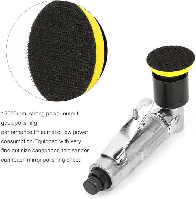 2Inch Random Orbital Air Sander for Auto Body Work, 15000rpm Pneumatic Polisher 4.0cfm 90psi Polishing Tool