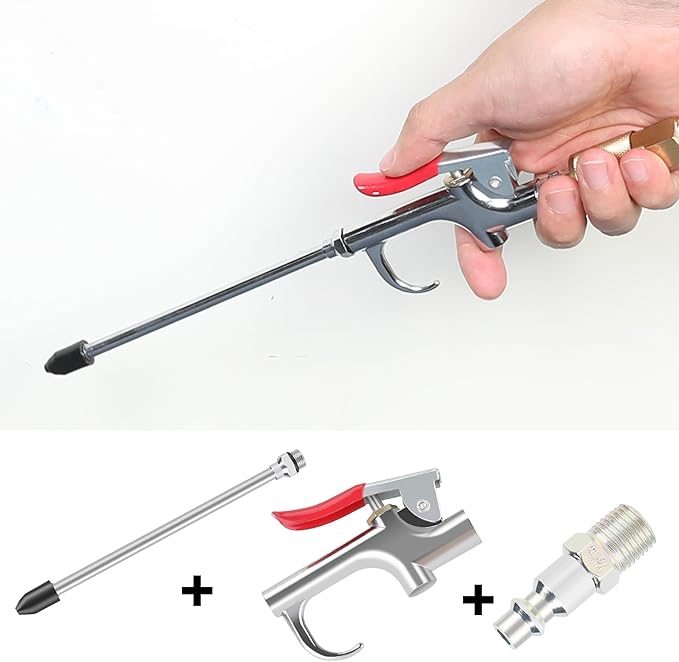 WYNNsky Air blow Gun Kit, 2PCS Air Flow Extensions, 4PCS Nozzle Tip, 13PCS Air Compressor Accessories Kit