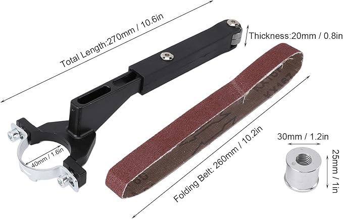 Air Belt Sander Adapter for Model 100 Angle Grinder, Sand Belt Pneumatic Tool Pneumatic Sander Air Inlet Mini Air Belt Grinder Air Tool for Deburring, Sanding and Finishing