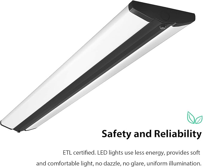 FAITHSAIL 4FT LED Wraparound Light Fixture Ceiling Mount, Ultra Slim 50W LED Garage Light Flush Mount, 4000K Neutral White, 5500 Lumens Office Light, Fluorescent Fixtures Replacement, 2 Pack