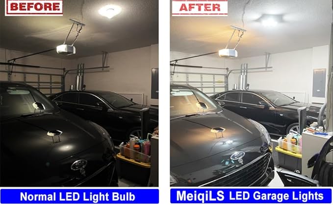 250W LED Garage Light, Ultra Bright 25000 Lumen LED Garage Ceiling Lights LED Shop Lights with 8+1 Adjustable Panels, 6500K Daylight Light Bulb Fixture LED Lights for Garage, Workshop