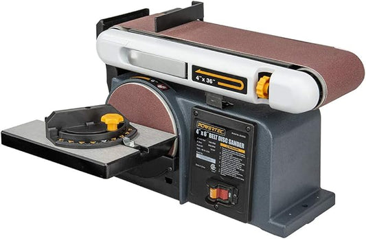 POWERTEC BD4600 Belt Disc Sander For Woodworking | 4 In. x 36 in. Belt Sander with 6 In. Sanding Disc