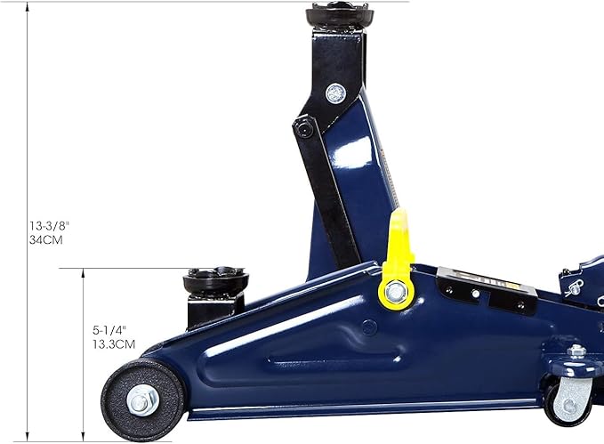 BIG RED AT82001UR Torin Hydraulic Trolley Service/Floor Jack Combo with 2 Jack Stands, 2 Ton (4,000 lb), Blue