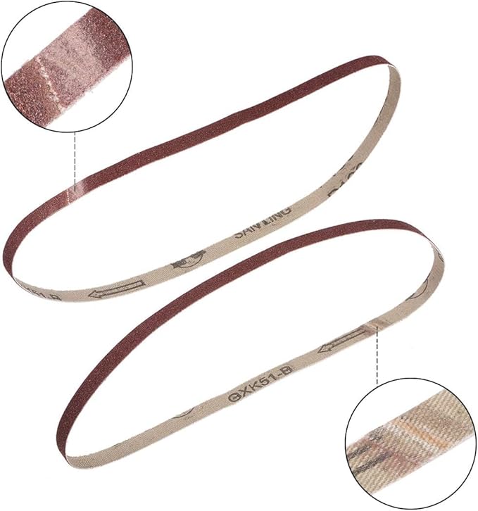 5 Pack 3/8 x 21 inch Sanding Belts 180 Grit Sanding Paper, Aluminum Oxide Abrasive Sander Belts for Metal Grinding Woodworking