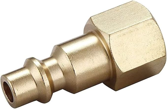 Air Hose Fittings And Quick Connect Air Fittings, 1/4 Inch NPT Brass Female Air Coupler Plug (10 Piece) Industrial Type D, Air Compressor Fittings