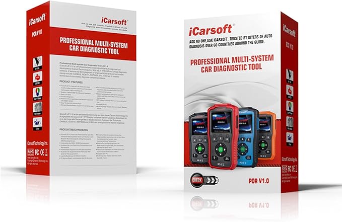 Auto Diagnostic Scanner iCarsoft POR V1.0 for Porsche with Airbag Scan,Oil Service Reset, SAS Reset ect Blue