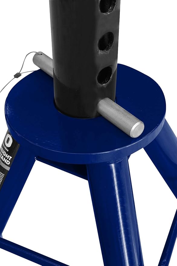 TCE 10 Ton (20,000 lb) Capacity Heavy Duty Steel Jack Stands, Medium Profile, 2 Pack, T70071 , Blue