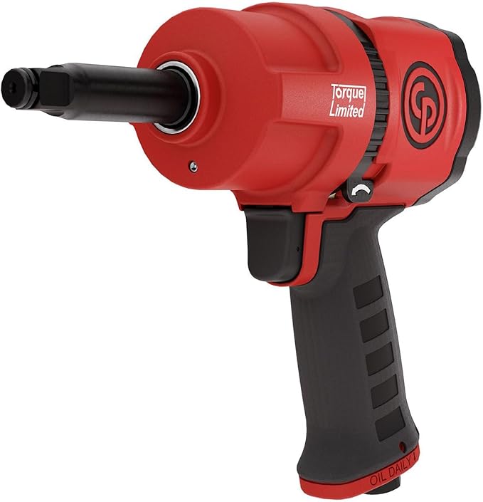 Chicago Pneumatic CP7748TL-2-1/2 Inch Air Impact Wrench with 2 Inch Extended Anvil, Torque Limited, Pistol Handle, Max Torque Reverse Output 960 ft.lbs / 1300 Nm - 7000 RPM, Twin Hammer