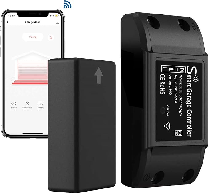AGSHOME Smart Garage Door Opener Remote (2nd Gen), Universal Wi-Fi Garage Door Controller, wirling-Free, APP Control, Compatible with Alexa, Google Assistant, Siri, No Hub Needed