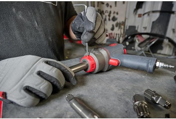 Ingersoll Rand 2236QPTIMAX DXS2 1/2" Air Impact Wrench, Quiet, 1500 ft-lb Torque, Titanium Hammercase, Pin Retainer, Pistol, Interchangeable Anvil, Multi-functional Tool